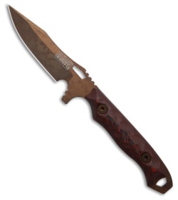 Dawson Knives Smuggler Fixed Blade Knife Red/Black G-10 (3.375" Arizona Copper)