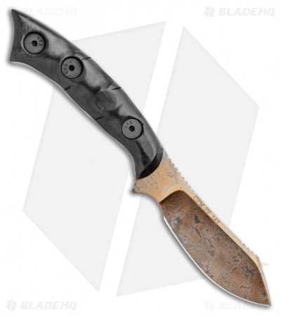 Dawson Knives Snakebite Fixed Blade Knife Marble Carbon Fiber (2.6" AZ Copper)