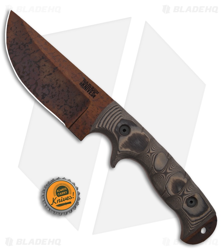 Dawson Knives Warthog Fixed Blade Knife Tan/Black G-10 (4.75" Arizona Copper)