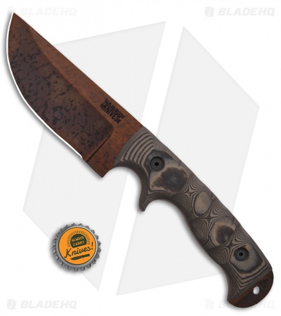 Dawson Knives Warthog Fixed Blade Knife Tan/Black G-10 (4.75" Arizona Copper)