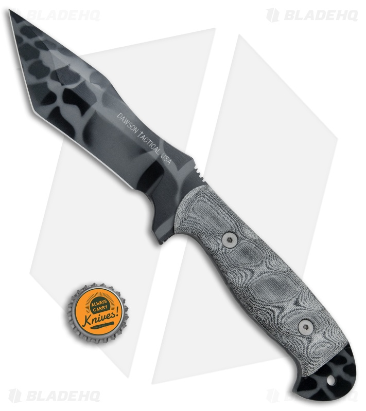 Dawson Knives Wraith Fixed Blade Knife Gray Micarta (5" Obsidian)