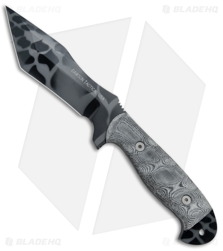 Dawson Knives Wraith Fixed Blade Knife Gray Micarta (5" Obsidian)