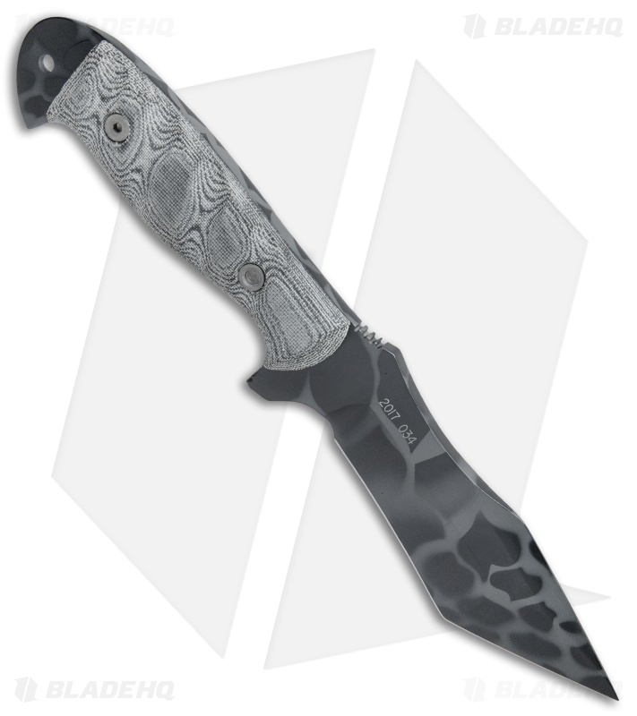 Dawson Knives Wraith Fixed Blade Knife Gray Micarta (5" Obsidian)