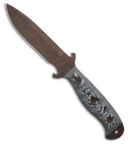 Dawson Raider 5 Fixed Blade Knife White/Black G-10 (5.6" Scorched Earth)