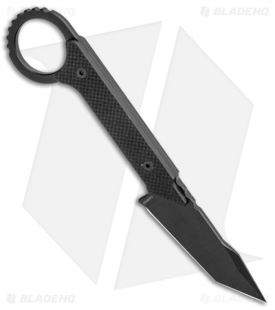 DoubleStar Ahab-X Self Defense Fixed Blade Knife Black G-10 (2.63" Black PVD)