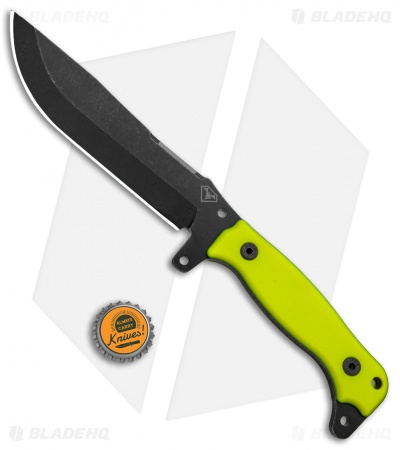DoubleStar Pathseeker Bushcraft Fixed Blade Hi-Vis Green G-10 (6.5" Black SW)