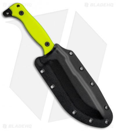 DoubleStar Pathseeker Bushcraft Fixed Blade Hi-Vis Green G-10 (6.5" Black SW)