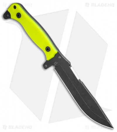 DoubleStar Pathseeker Bushcraft Fixed Blade Hi-Vis Green G-10 (6.5" Black SW)