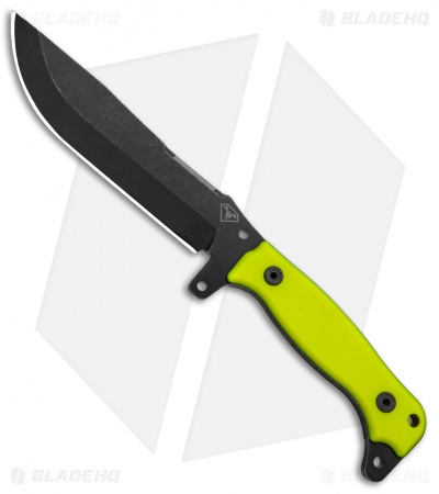 DoubleStar Pathseeker Bushcraft Fixed Blade Hi-Vis Green G-10 (6.5" Black SW)