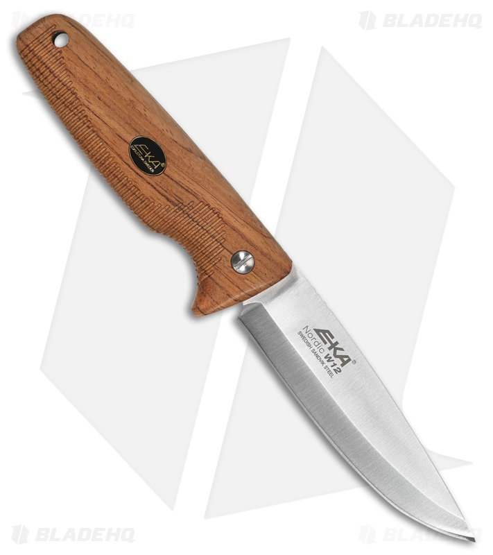 EKA Nordic W12 Fixed Blade Knife Bubinga Wood (4.25" Satin Sandvik 12C27) 614302