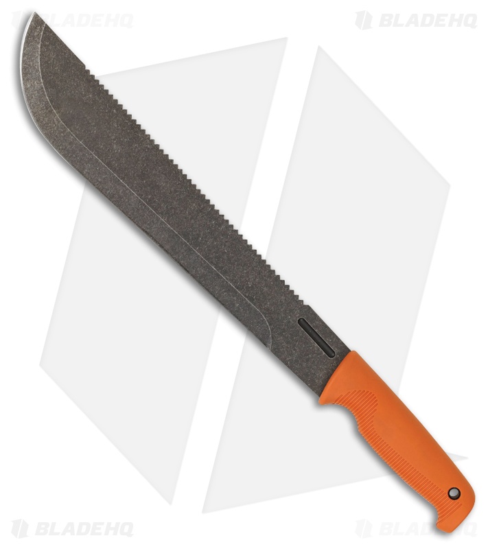 EKA Vine Thrasher Fixed Blade Knife Orange (11.875" Black Stonewash)