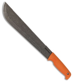 EKA Vine Thrasher Fixed Blade Knife Orange (11.875" Black Stonewash)