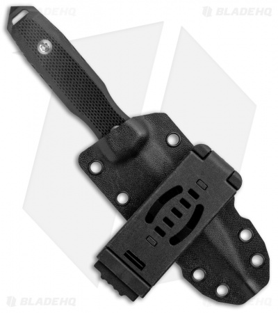 EOS Mini Thresher Fixed Blade Knife Blackout (3.6" Black) w/ Custom Sheath