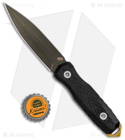 EOS Mini Thresher Fixed Blade Knife Black (3.6" OD Green) w/ Custom Sheath