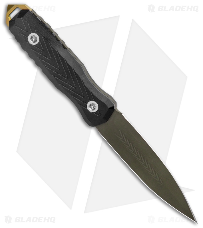 EOS Mini Thresher Fixed Blade Knife Black (3.6" OD Green) w/ Custom Sheath