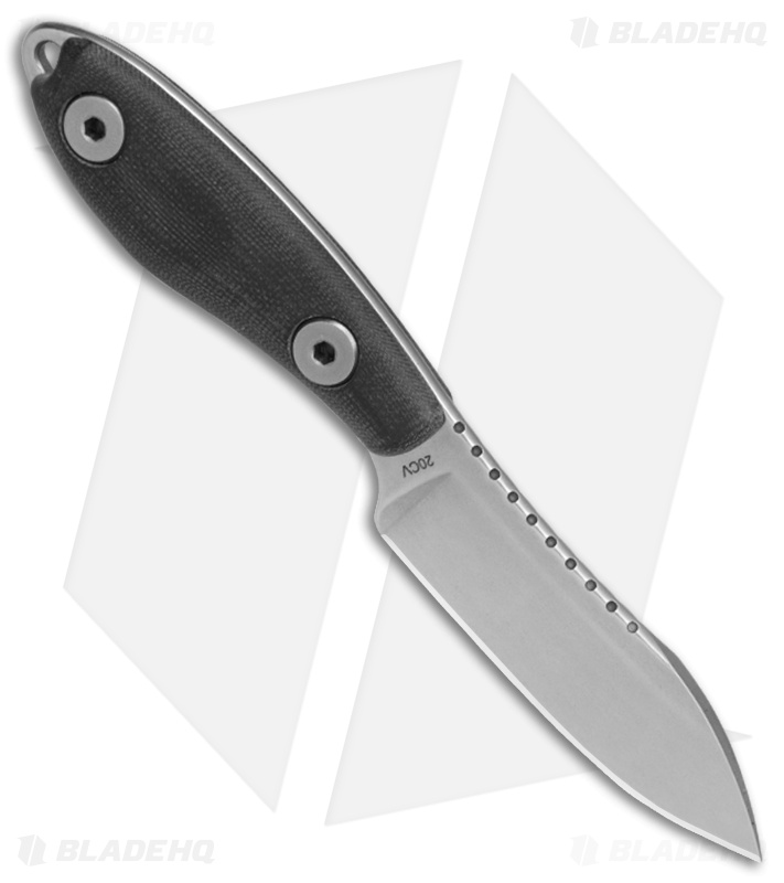 Evans Knife and Tool Companion Fixed Blade Knife Black G-10 (2.8" Stonewash)