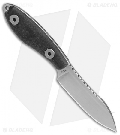 Evans Knife and Tool Companion Fixed Blade Knife Black G-10 (2.8" Stonewash)
