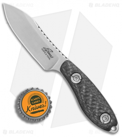 Evans Knife and Tool Companion Fixed Blade Knife Carbon Fiber (2.8" Stonewash)