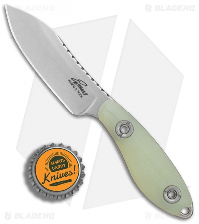 Evans Knife and Tool Companion Fixed Blade Knife Jade G-10 (2.8" Stonewash)