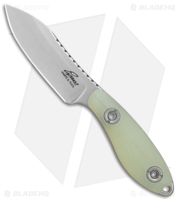 Evans Knife and Tool Companion Fixed Blade Knife Jade G-10 (2.8" Stonewash)