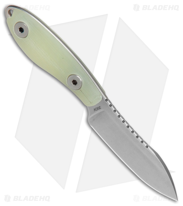Evans Knife and Tool Companion Fixed Blade Knife Jade G-10 (2.8" Stonewash)