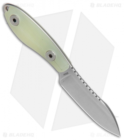 Evans Knife and Tool Companion Fixed Blade Knife Jade G-10 (2.8" Stonewash)