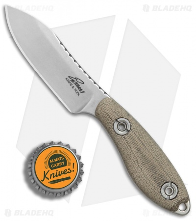 Evans Knife and Tool Companion Fixed Blade Knife OD Green Micarta (2.8" SW)