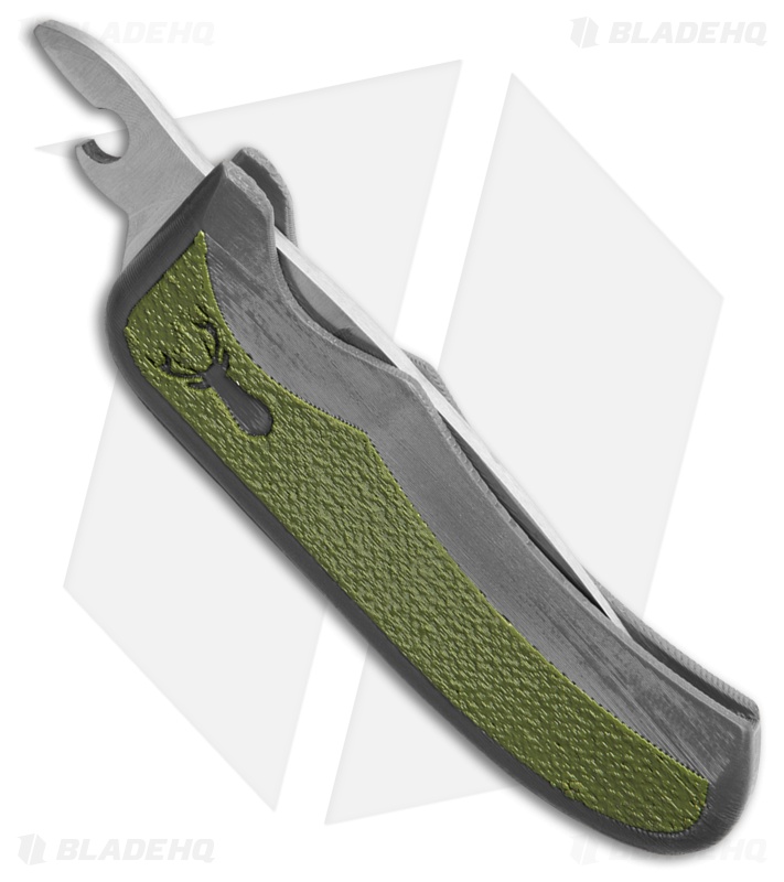 Excalibur Outdoors Stag Friction Folding Knife 3D Printed Green/Gray (2.6" Sat)