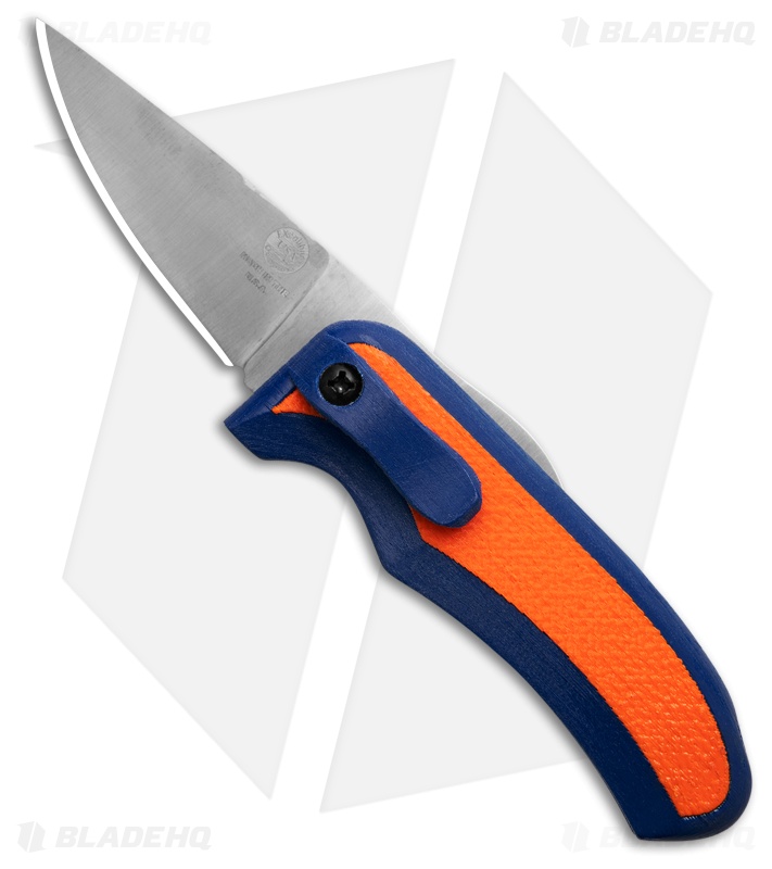 Excalibur Outdoors Stag Friction Folding Knife 3D Printed Orange/Blue (2.6" Sat)