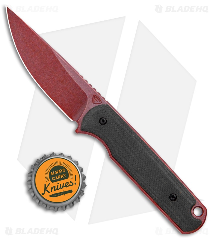 Ferrum Forge Pro Series Red Force Lackey Fixed Blade Knife Black G-10