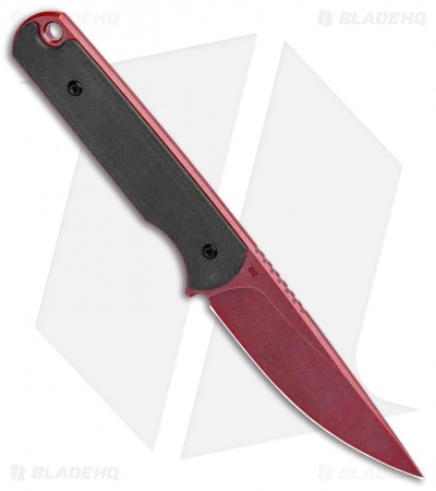 Ferrum Forge Pro Series Red Force Lackey Fixed Blade Knife Black G-10
