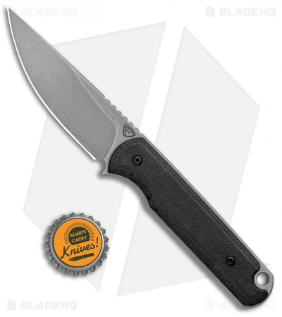 Ferrum Forge Pro Series Lackey Fixed Blade Knife Black G-10 (2.8" Stonewash)