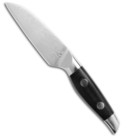 Ferrum Forge Utili-toku 7" Santoku Kitchen Knife Black G-10 (Damascus)