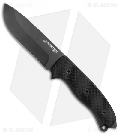 FirstEdge 5050 Survival Fixed Blade Knife Black G-10 (5.375" Black)