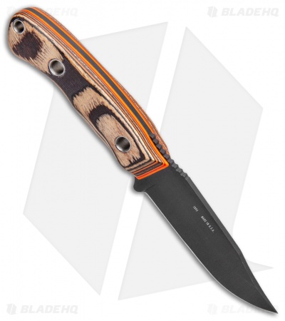 Flexcut Hawthorne Drifter Fixed Blade Knife G-Wood/Orange G-10 (3.75" Black)