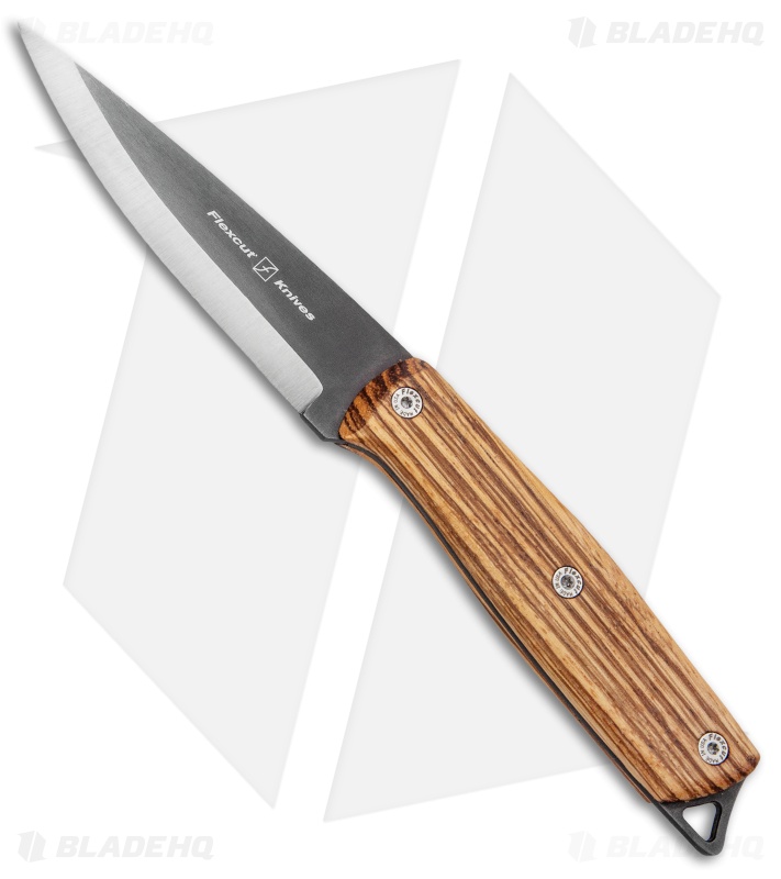Flexcut Hawthorne Explorer Fixed Blade Knife Zebra Wood (3.88" Black)