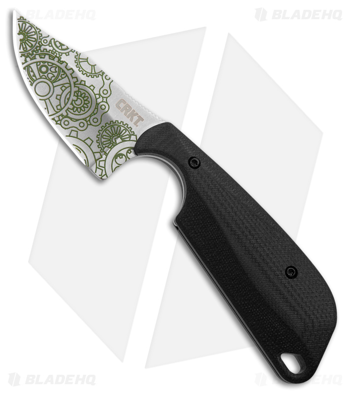 Flytanium Black G-10 + CRKT Folts Minimalist Bowie Gears Knife (2.25" Satin)