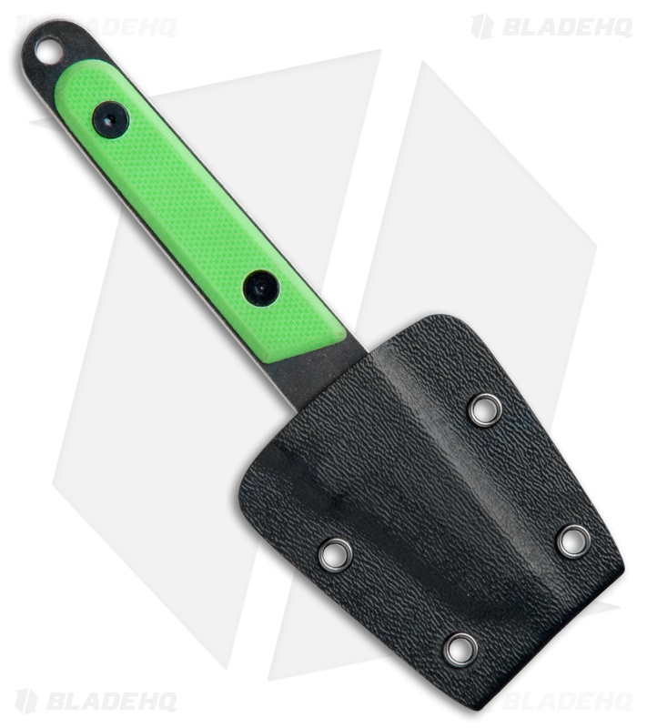Fury Pack Knife Tanto Fixed Blade Green G-10 (2.1" Black Stonewash)