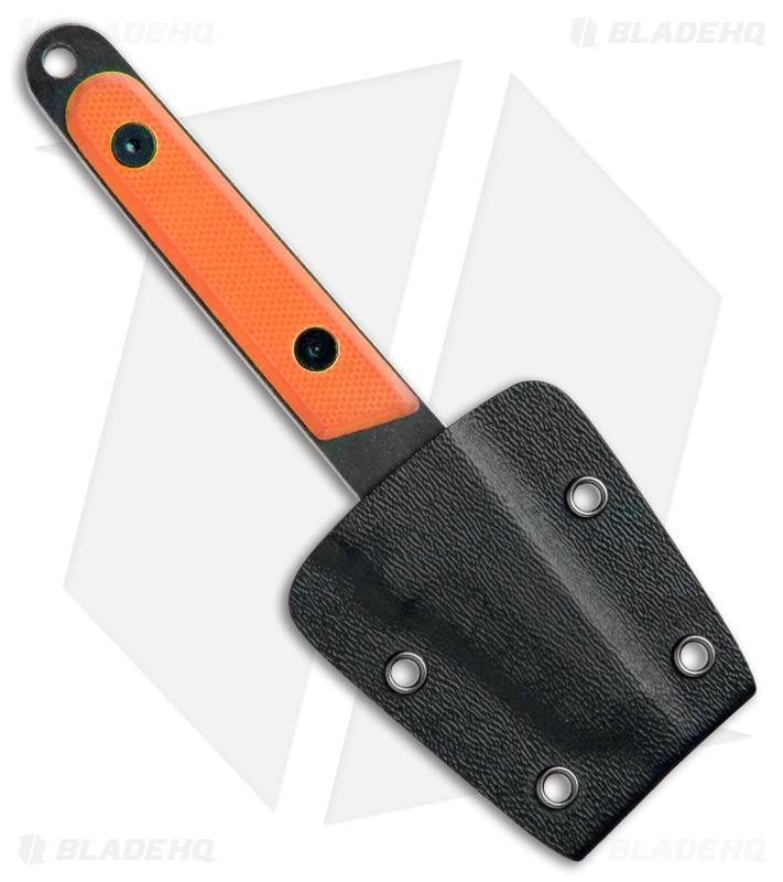 Fury Pack Knife Tanto Fixed Blade Orange G-10 (2.1" Black Stonewash)