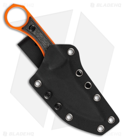 Kansept Knives Niko Fixed Blade Knife Twill Carbon Fiber (3.5" Orange Gold)