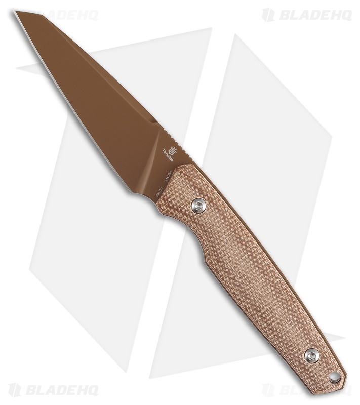 Tenable Knives Parr Fixed Blade Knife Brown Micarta (3.1" Rose Gold)