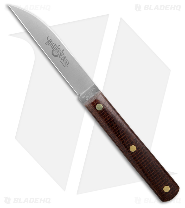 GEC Fixed Blade Slicing Knife Set Brown Burlap Micarta (3.5" Satin)