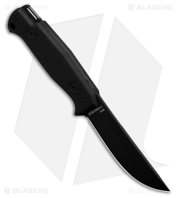 Glow Rhino The Bohr Fixed Blade Knife Black G-10 (3.75" Black PVD)