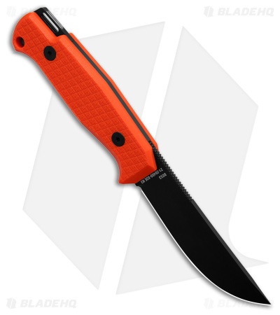 Glow Rhino The Bohr Fixed Blade Knife Blaze Orange G-10 (3.75" Black PVD)