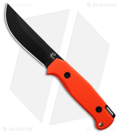 Glow Rhino The Bohr Fixed Blade Knife Blaze Orange G-10 (3.75" Black PVD)
