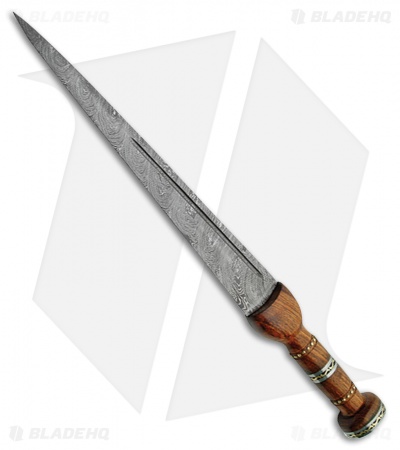 Tallen Damascus Dirk Fixed Blade Knife (13.75" Damascus) DM1060