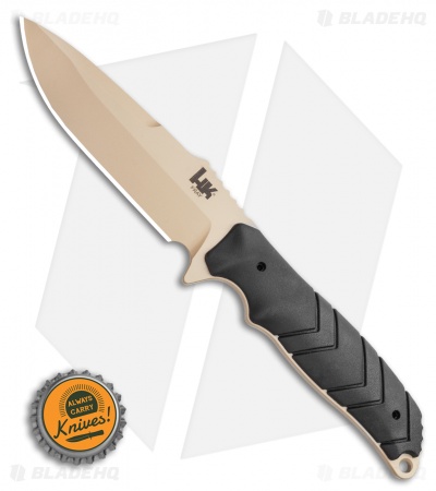 HK Fray Fixed Blade Knife Black Rubber (4.25" FDE) 55253