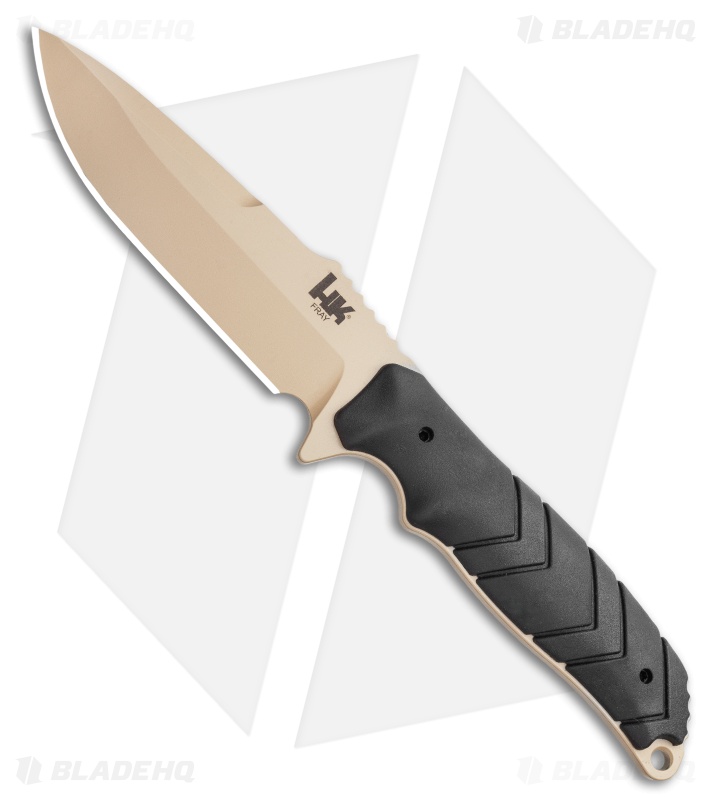 HK Fray Fixed Blade Knife Black Rubber (4.25" FDE) 55253