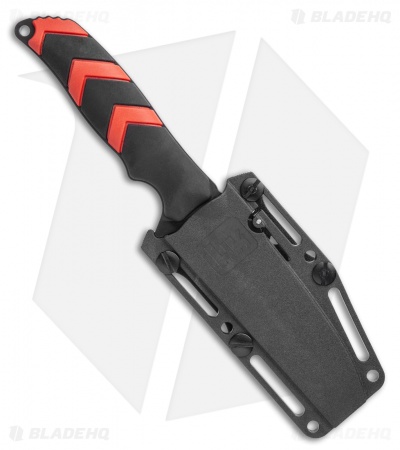 HK Fray Fixed Blade Knife Black/Red Rubber Clip Point (4.25" Black) 55252