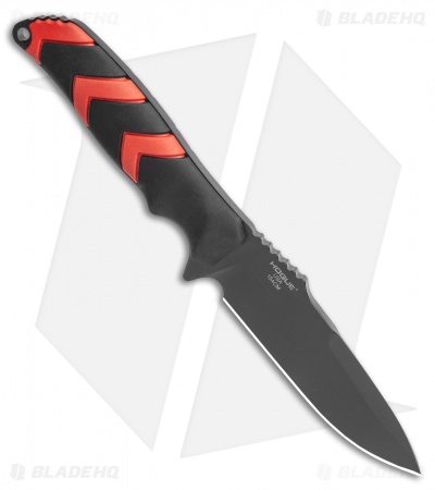 HK Fray Fixed Blade Knife Black/Red Rubber Clip Point (4.25" Black) 55252